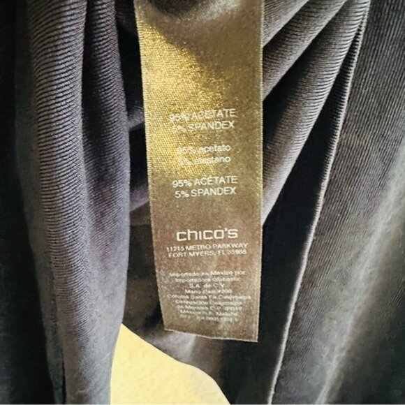 Travelers by Chico’s Navy Cardigan Size Large Shoulder Zipper Detail - Picture 8 of 10